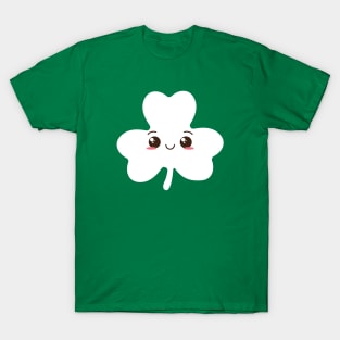 Cute kawaii shamrock st Patrick's day design T-Shirt